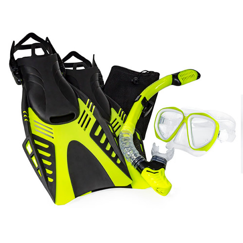 Aqua Leisure Dyna Adult 5-Piece Dive Set - Adult Size M/L Men's 4.5-8.5/Ladies 5.5-9.5 - 195194002562