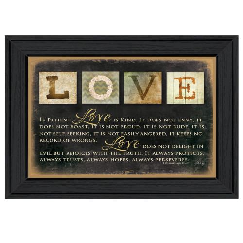 Love 1 Black Framed Print Wall Art - 606114058540