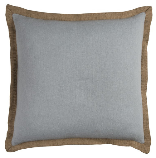 Light Blue and Natural Jute Throw Pillow - 808230115149