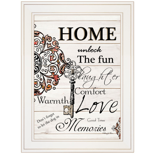 Home Or Laughter 1 White Framed Print Wall Art - 606114042310