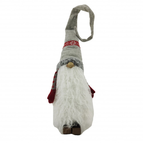 Red and Grey Winter Gnome with Snowflakes - 808230076594