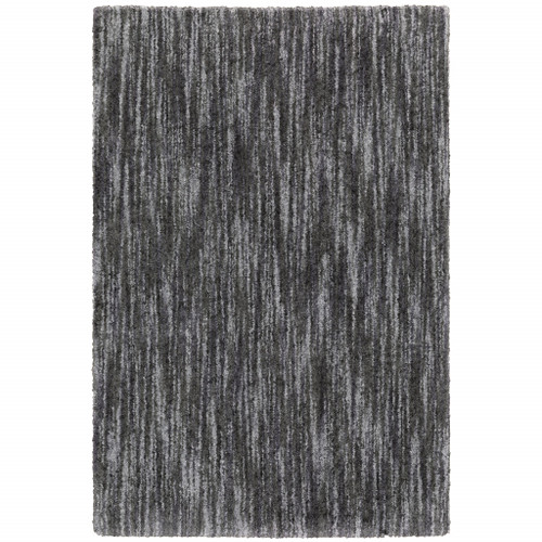 6' X 9' Charcoal Shag Power Loom Stain Resistant Area Rug - 606114584025