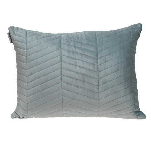 Gray Quilted Velvet Zig Zag Decorative Lumbar Pillow - 808230111011