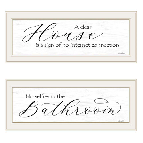 Set Of Two Household Humor 1 White Framed Print Wall Art - 606114043447