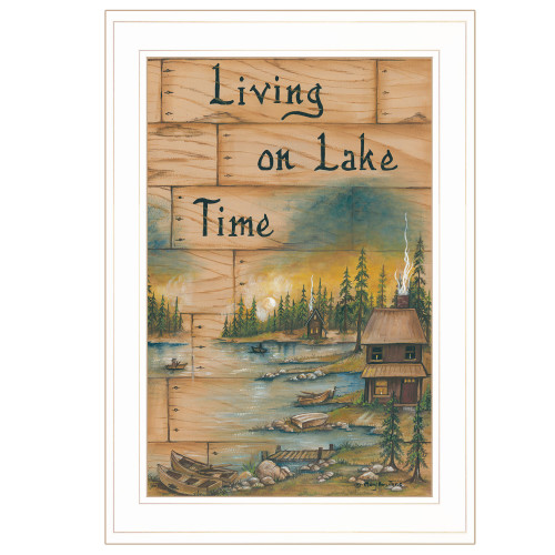 Living On The Lake 1 White Framed Print Wall Art - 606114159032