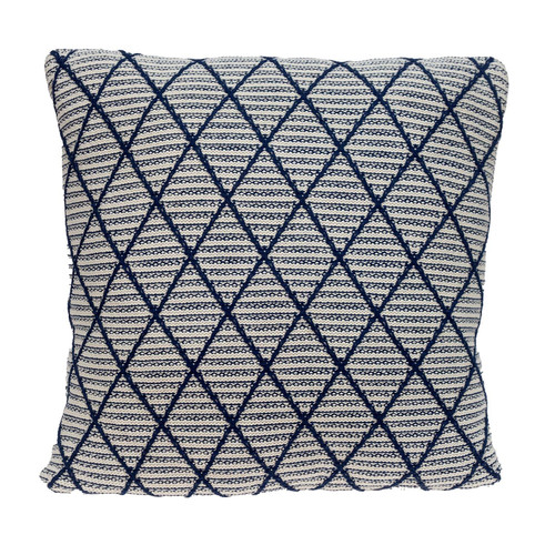 20" x 20" Blue Argyle Transitional Accent Throw Pillow - 606114640059