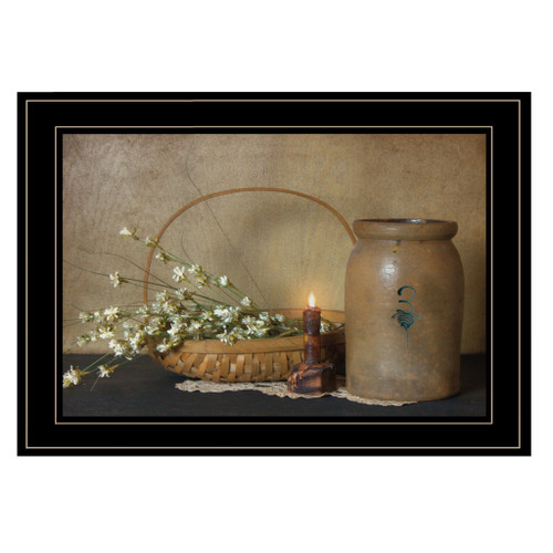 Basket Of Flowers 2 Black Framed Print Wall Art - 606114048152