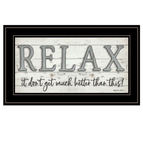 Relax 4 Black Framed Print Wall Art - 606114045274