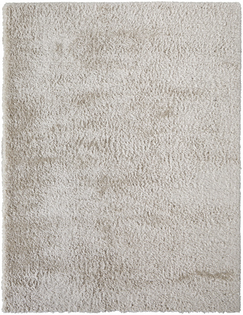 8' X 10' Ivory Shag Power Loom Stain Resistant Area Rug - 606114126812