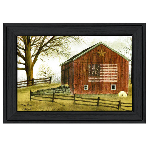 Flag Barn 2 Black Framed Print Wall Art - 606114063186