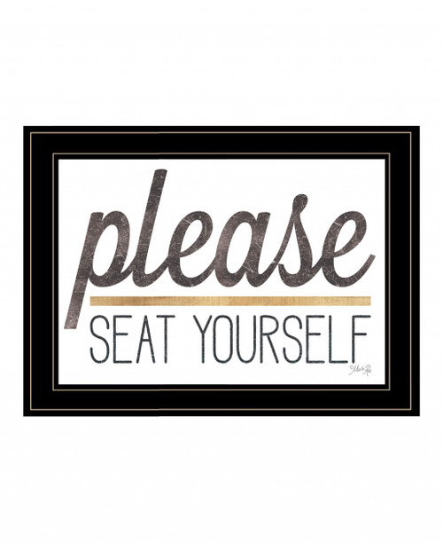 Please Seat Yourself 3 Black Framed Print Wall Art - 606114056188