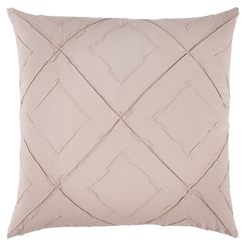 Blush Pin Tuck Diamond Pattern Throw Pillow - 808230115873