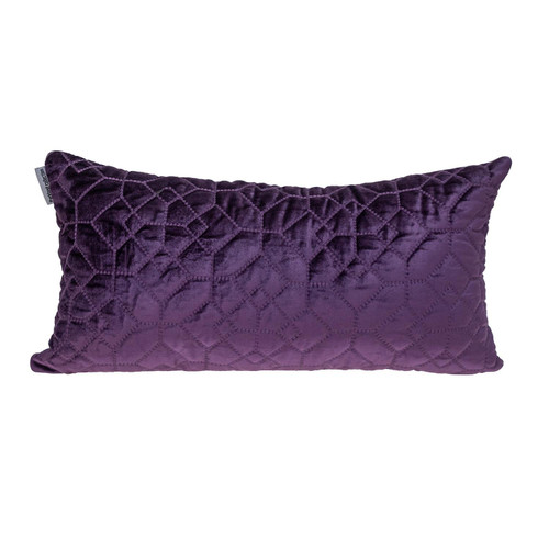 Purple Quilted Velvet Geo Lumbar Decorative Pillow - 808230111332