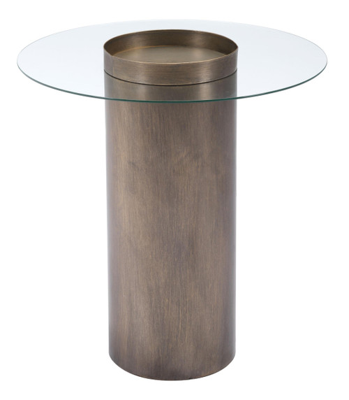 Contemporary Antique Gold End Table - 808230047044