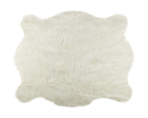 5' X 8' Polar Bear Off White Faux Hide Area Rug - 614486235971