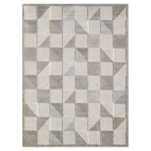 3’ x 5’ Gray Triangle Indoor Outdoor Area Rug - 606114593065