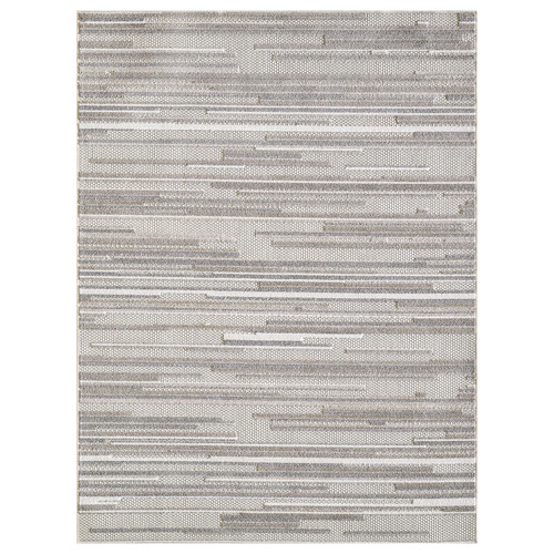 2’ x 4’ Gray Abstract Striped Indoor Outdoor Area Rug - 606114592938