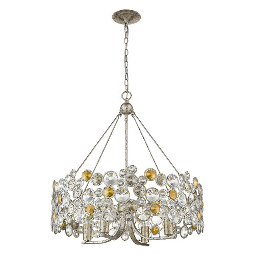 Vitozzi 4-Light Antique Silver Leaf Chandelier - 808230008830