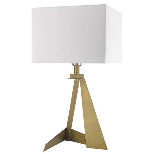 Stratos 1-Light Aged Brass Table Lamp - 808230017610