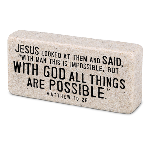 Scripture Block With God All Things 4In - 667665406082