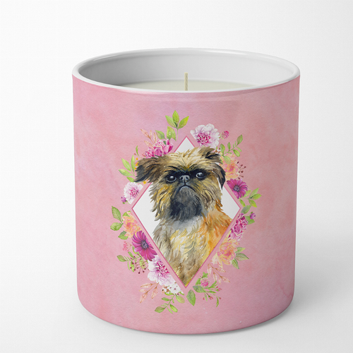 Dog 10 oz Flowers Decorative Soy Candle - 194030335482