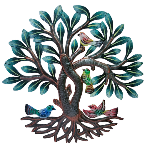 Painted Tree with 4 Birds - 695924867916