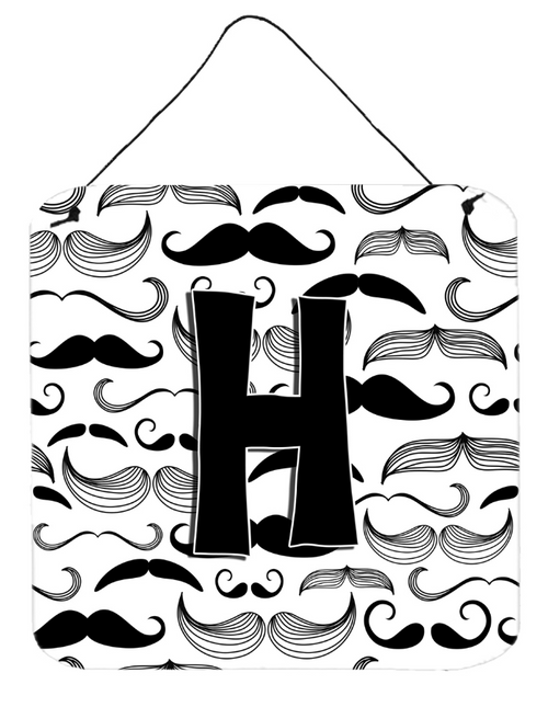 Moustache Initial Wall or Door Hanging Prints - 615872985388