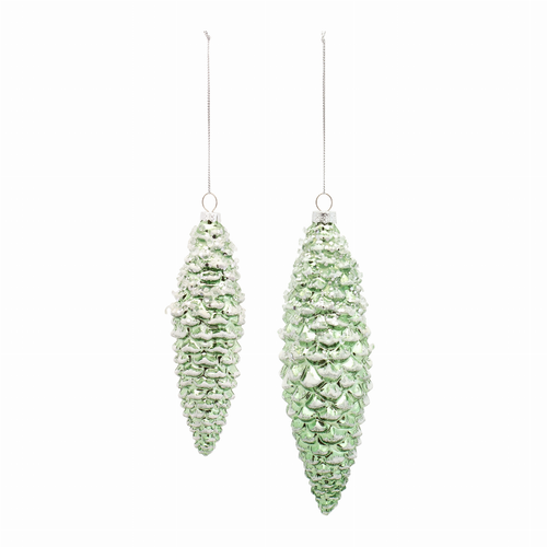 Pine Cone Ornament (Set of 12) 6.25"H Glass - 746427831512