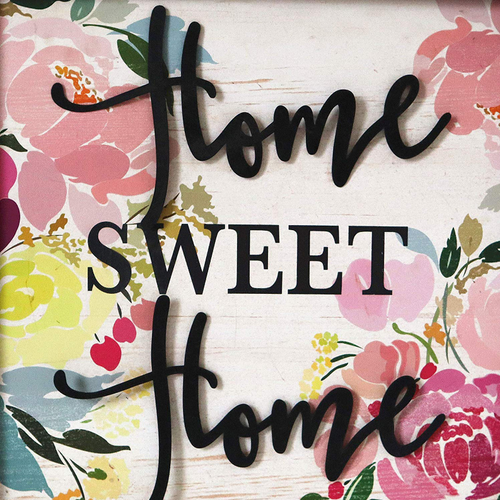 Home Sweet Home Wall Plaque- Rustic Wood Framed Metal Home Word Wall Decor- Modern Farmhouse Wall Hanging Art- 15.75 x 15.75 Inches - 711414230074