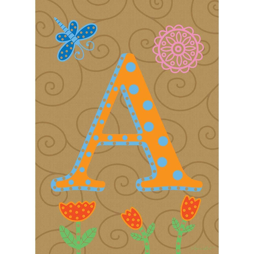 Whimisical Garden Monogram Flag - 603799312530