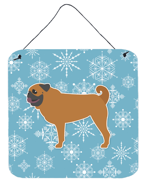 Winter Snowflake Design with Dog Art Wall or Door Hanging Prints - 638508520302