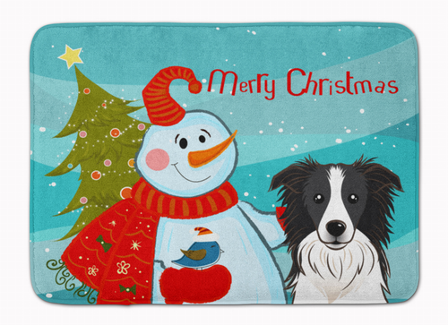 Snowman Dog Art Washable Memory Foam Mat - 638508635730