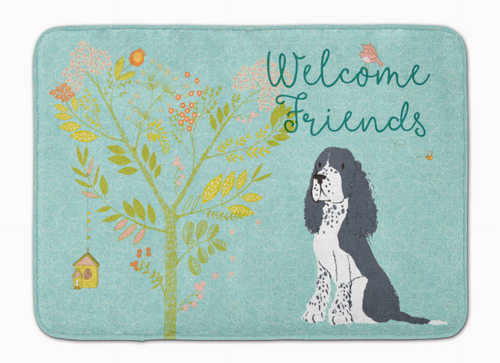 Welcome Friends Dogs Art Machine Washable Memory Foam Mat - 638508898562