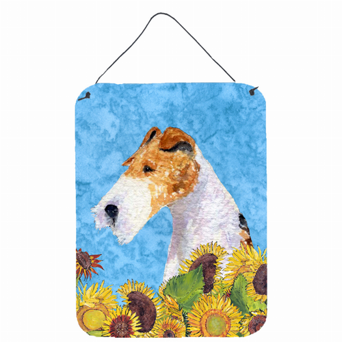 Summer Flowers Design with Dog Wall or Door Hanging Prints - 615872608225