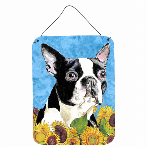 Summer Flowers Design with Dog Wall or Door Hanging Prints - 615872606320