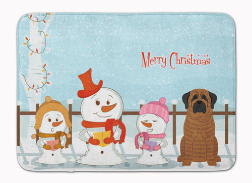 Merry Christmas Carolers Dog Art Machine Washable Memory Foam Mat - 638508637482