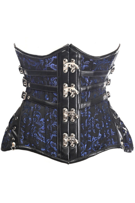 Top Drawer CURVY Steampunk Brocade Steel Double Boned Under Bust Corset - 655222126443