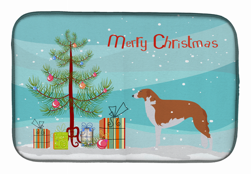 Christmas Tree and Dog on Dish Drying Mat - 652259241095