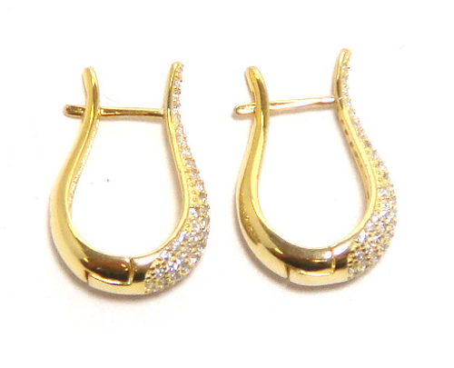 0.50 ct. t.w. Simulated Diamond Graduated Hoop Earrings in 925 Sterling Silver 1" - 000354896136