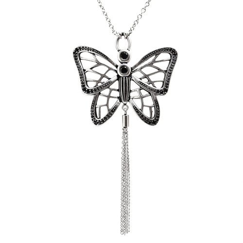 Butterfly Necklace Gossamer Wings with Cubic Zirconia - 734130258122