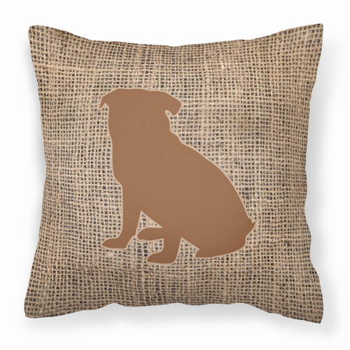 Dog Silhouette Burlap Fabric Decorative Pillow - 615872540938