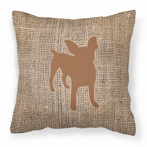 Dog Silhouette Burlap Fabric Decorative Pillow - 615872541010