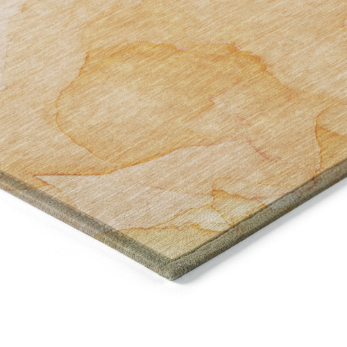 5' X 8' Orange Abstract Washable Non Skid Indoor Outdoor Area Rug