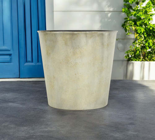 11" Gray Recycled Plastic Indoor Outdoor Round Pot Planter - 608219137946 11" Gray Recycled Plastic Indoor Outdoor Round Pot Planter - 608219137946