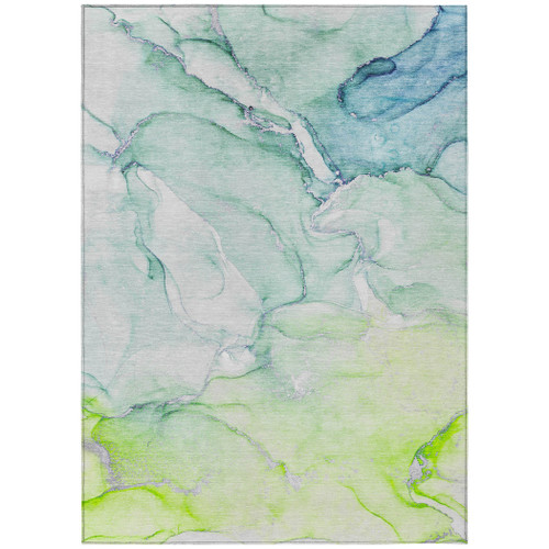 3' X 5' Green Abstract Washable Non Skid Indoor Outdoor Area Rug 3' X 5' Green Abstract Washable Non Skid Indoor Outdoor Area Rug