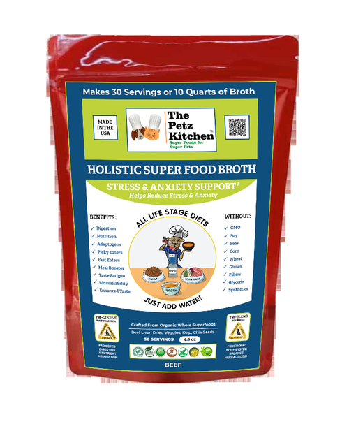 Super Food Broth Stress & Anxiety Support* The Petz Kitchen Dogs & Cats - 725272636251