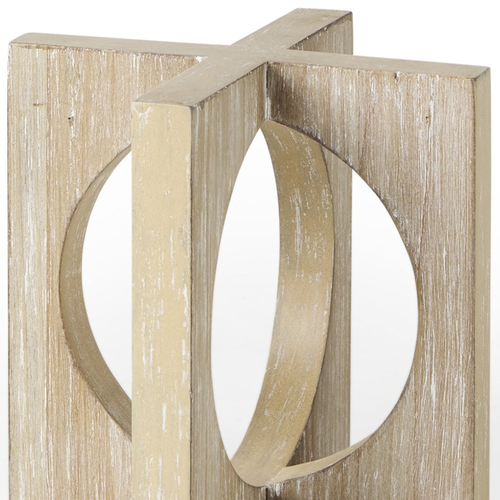 Wood Square Tabletop Sculpture