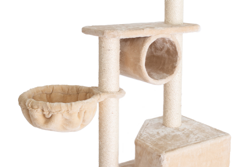 Real Wood 72" H Pet Cat Tower W Lounge Basket, Perch, A7204