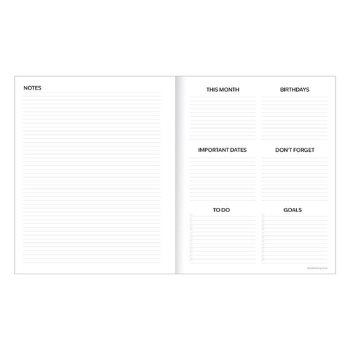 2027 Baby Blue Blooms Medium Monthly Planner