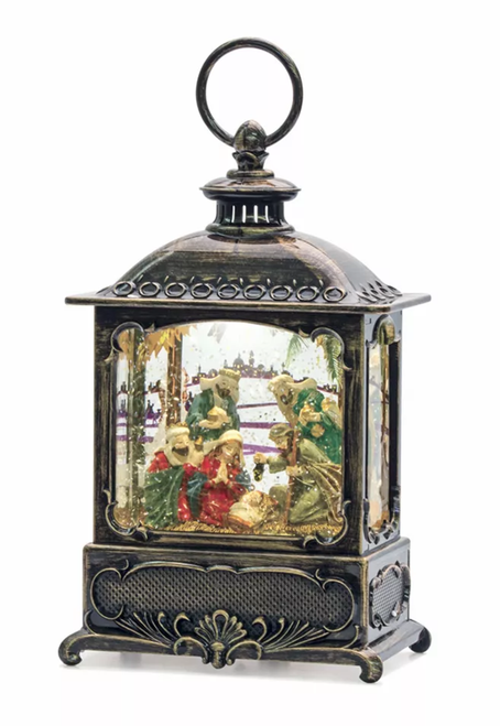 Nativity Snow Globe 10"H Plastic 6 Hr Timer 3 AA Batteries, Not Included or USB Cord Included